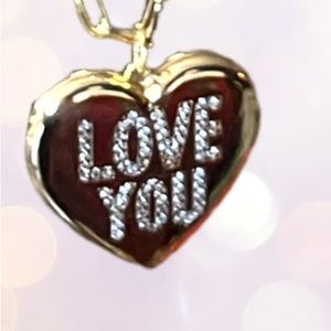Valentine’s Gift Love You Locket Chain Necklace Charm Romantic Sentimental Photo